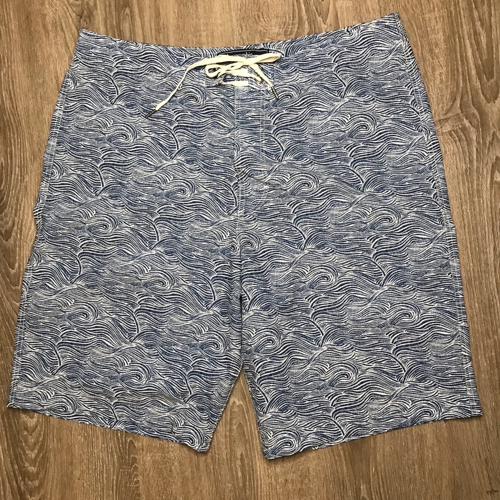 Abercrombie and Fitch Lined Swim Trunks Blue 32